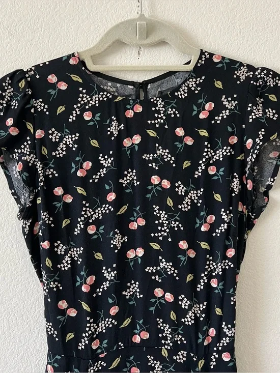 Reformation Gavin Dress Sasha Floral High Slit Cut Out Back Midi Black 4 - Picture 9 of 16